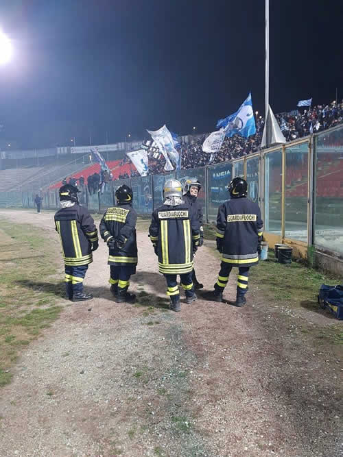 Vigilanza antincendio allo stadio del Conero in Ancona