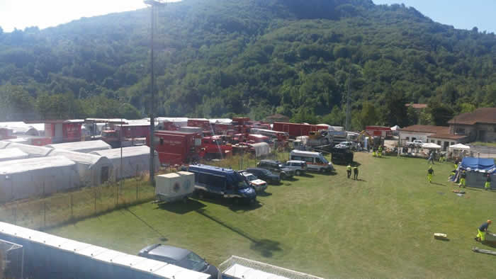 Campo sfollati terremoto Centro Italia